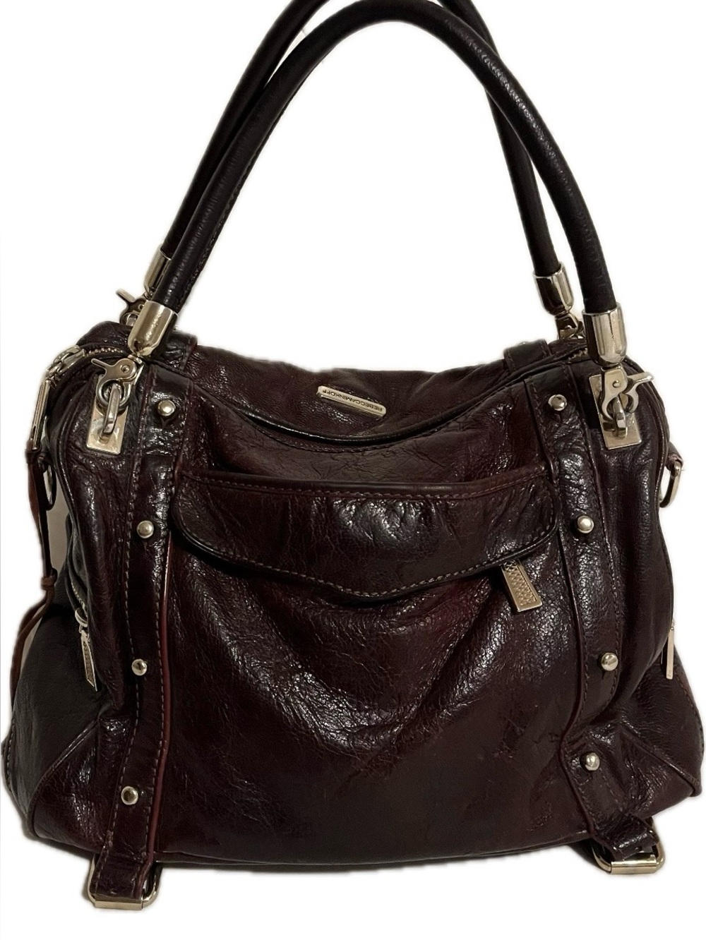 Rebecca Minkoff oxblood/burgundy Leather Satchel Handbag with lots of pockets